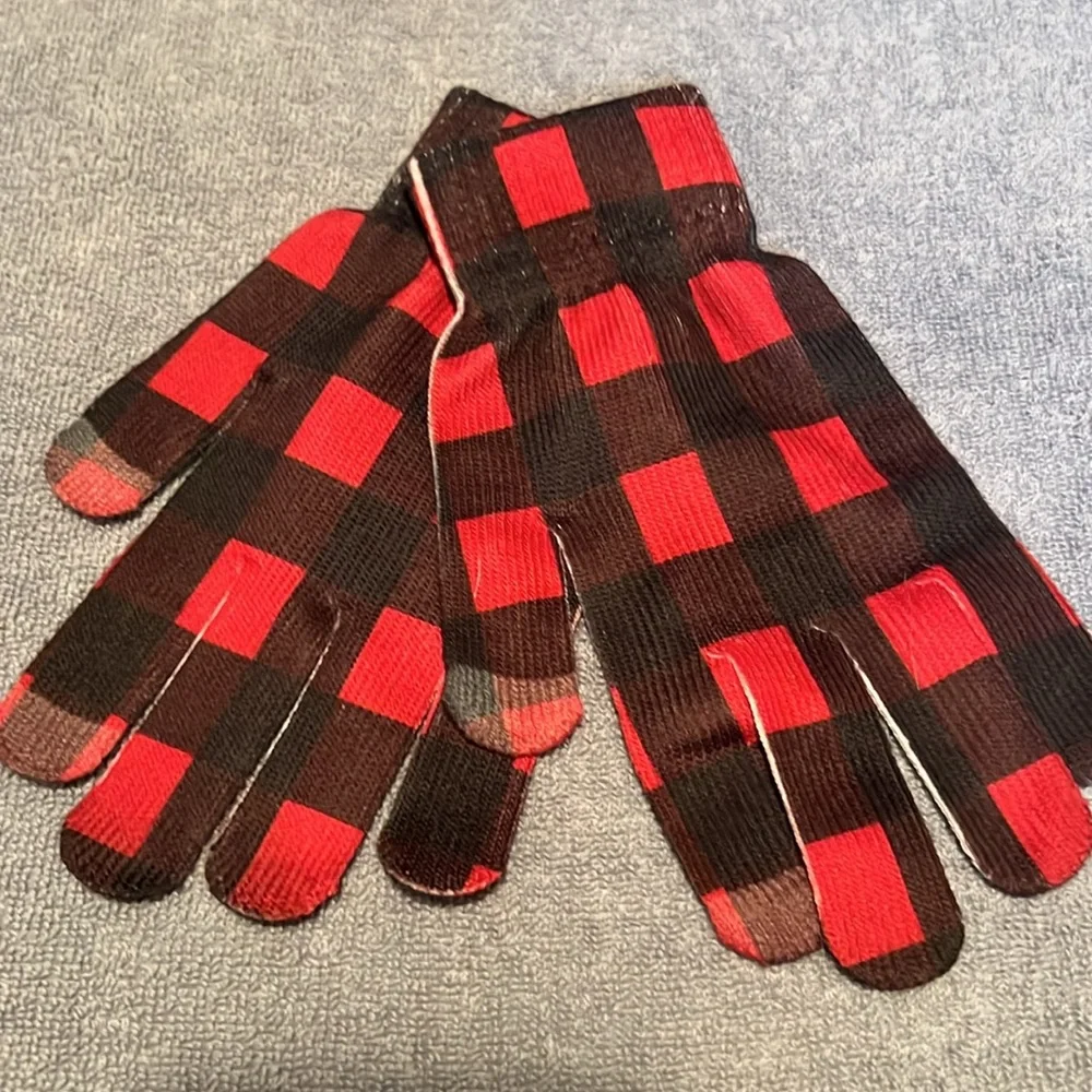 Mixit Black & Red Plaid Touchtech Gloves